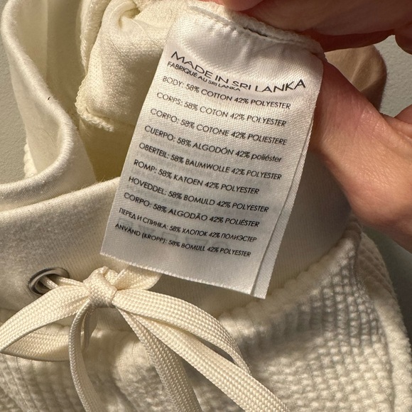Club Monaco Waffle Sweatpant W Small, Cream - Picture 7 of 9